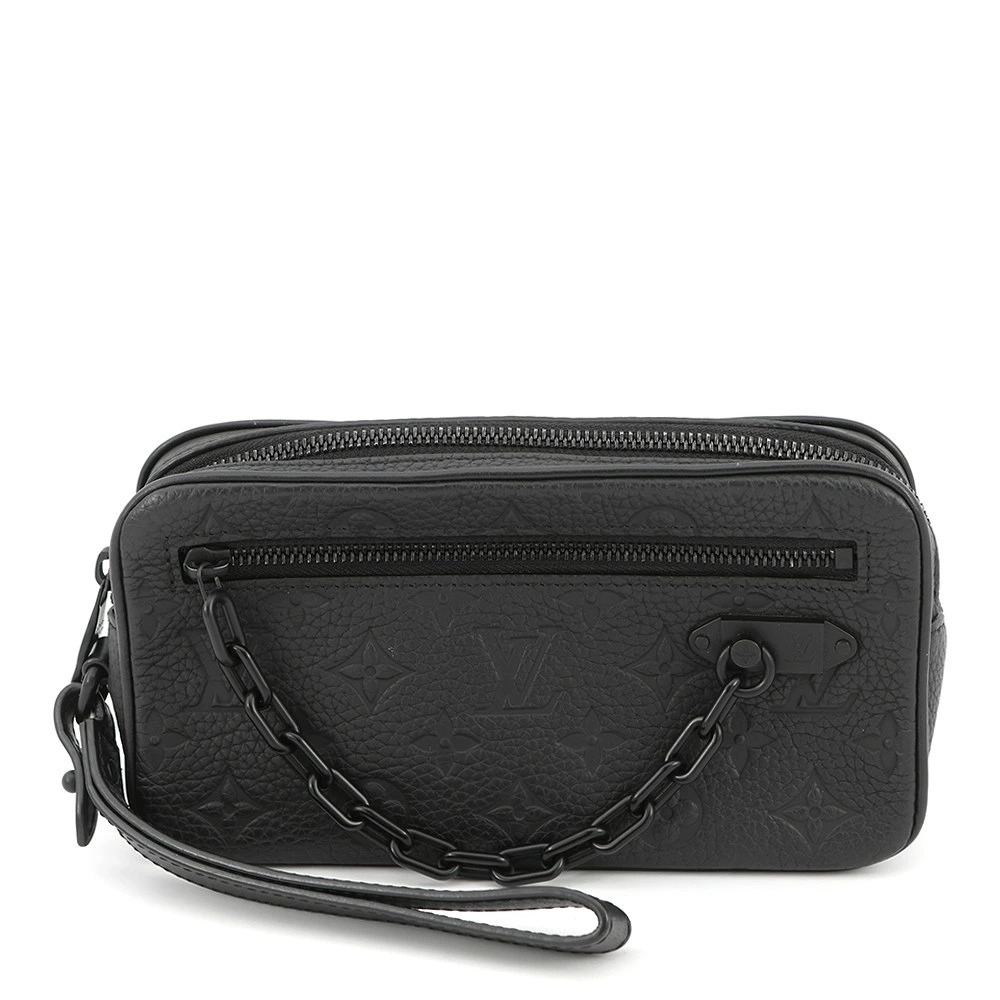 Louis Vuitton Monogram Taurillon Pochette Volga Shoulder Bag Black